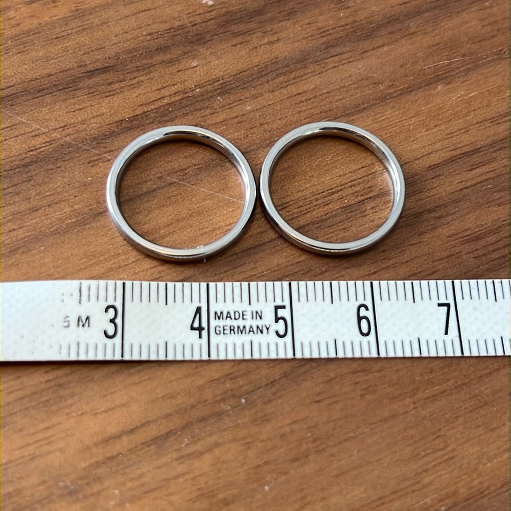 Two Stainless Steel Rings Size 5